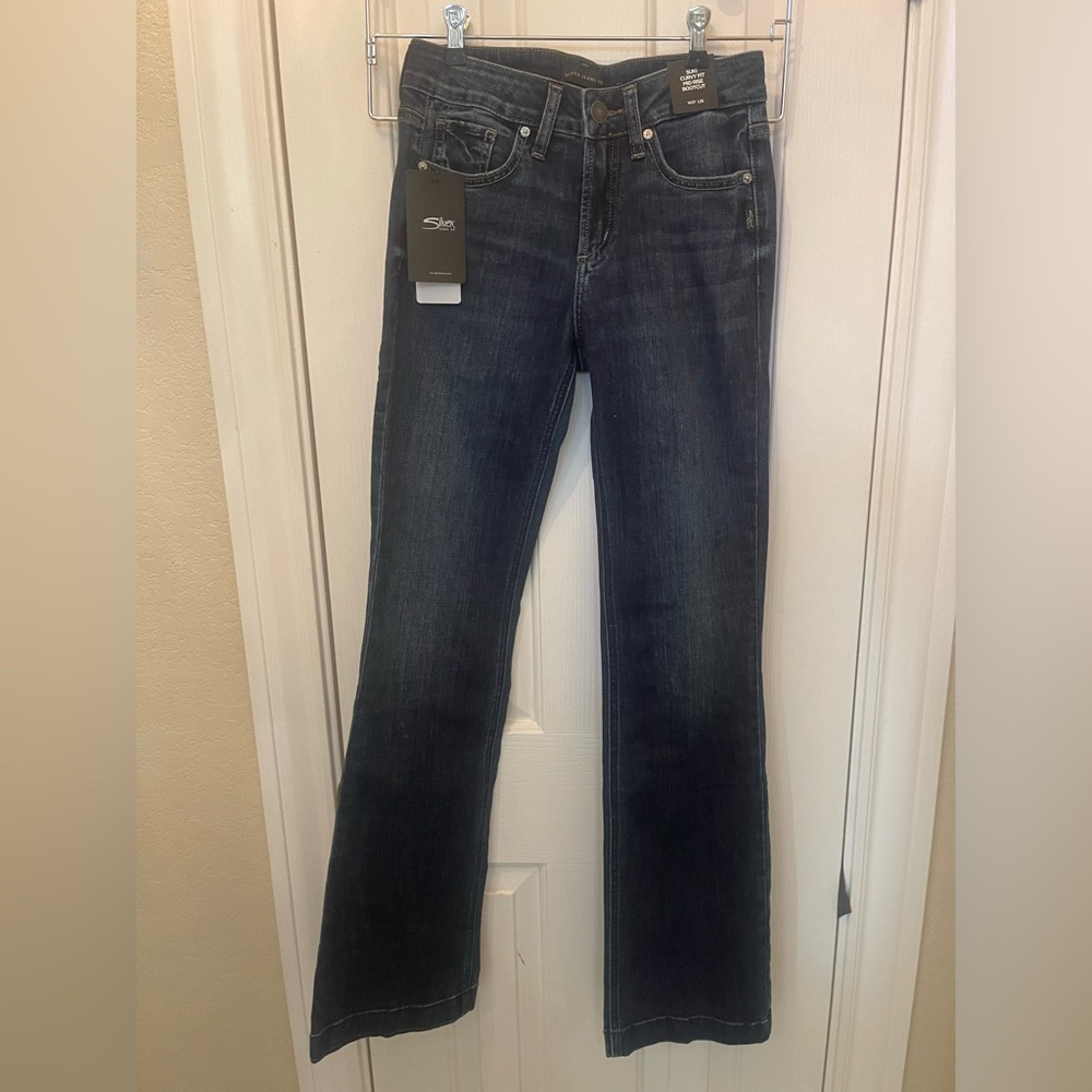 NEW Women’s Silver Suki Curvy Mid-rise Bootcut Jeans